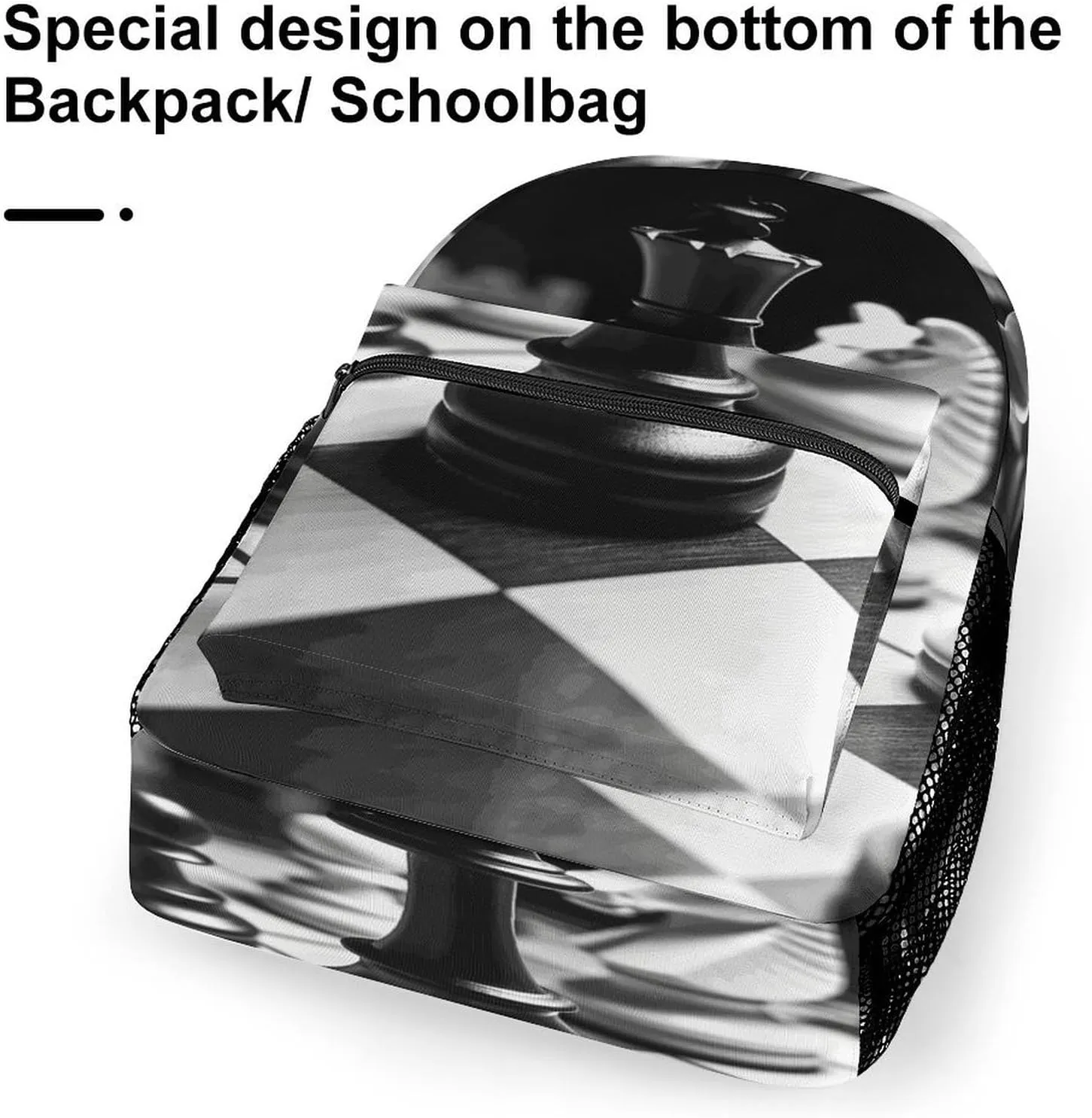 Small Backpacks Personalized Black And White Chess Printing Travel Bag Lightweight Travel Backpack For Women Men