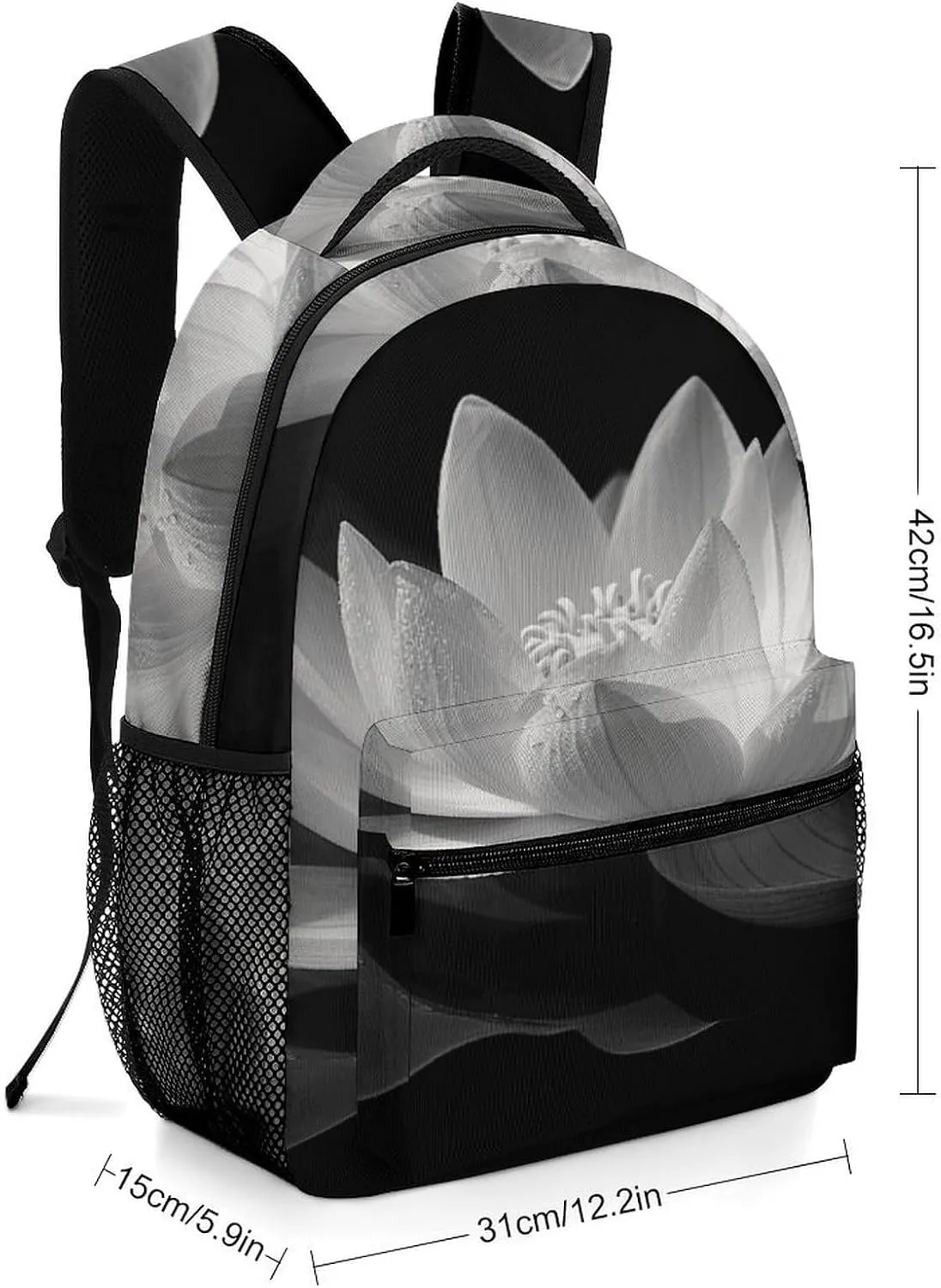 Small Backpacks Personalized Black And White Printing Travel Bag Lightweight Travel Backpack For Women Men