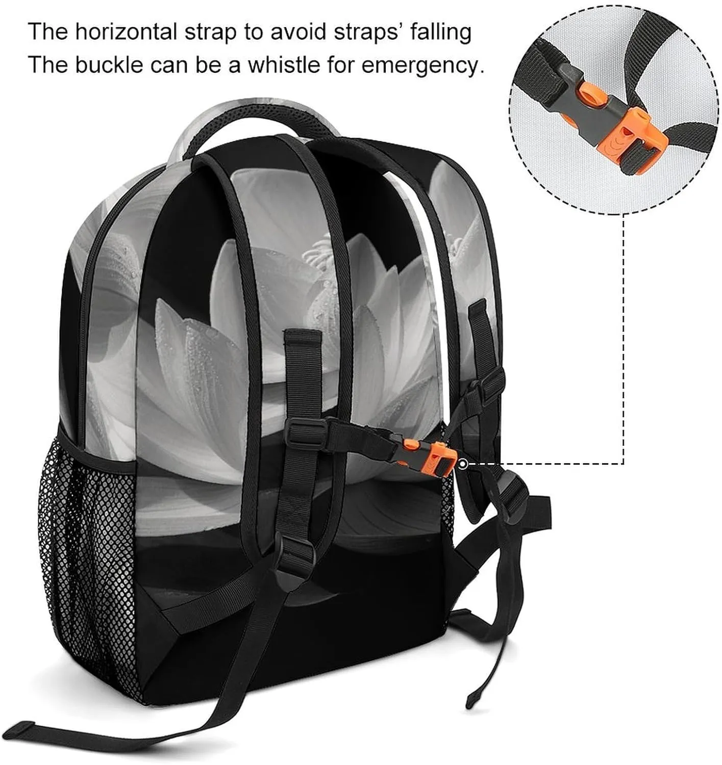 Small Backpacks Personalized Black And White Printing Travel Bag Lightweight Travel Backpack For Women Men