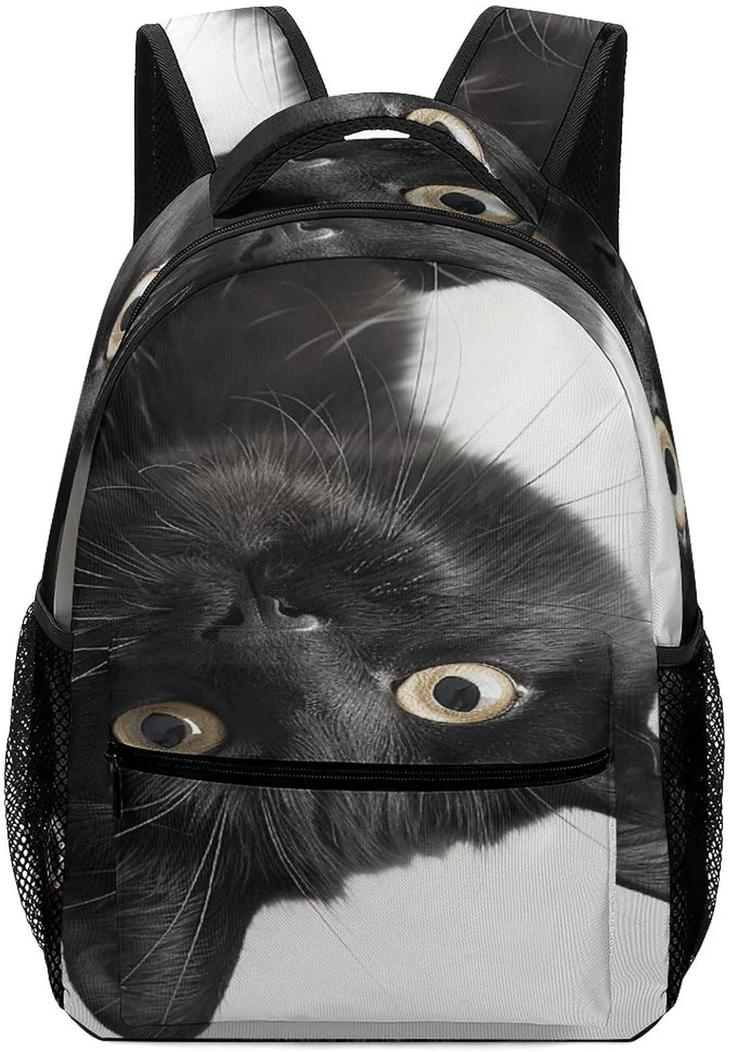 Small Backpacks Personalized Black Little Animal Printing Travel Bag Lightweight Travel Backpack For Women Men
