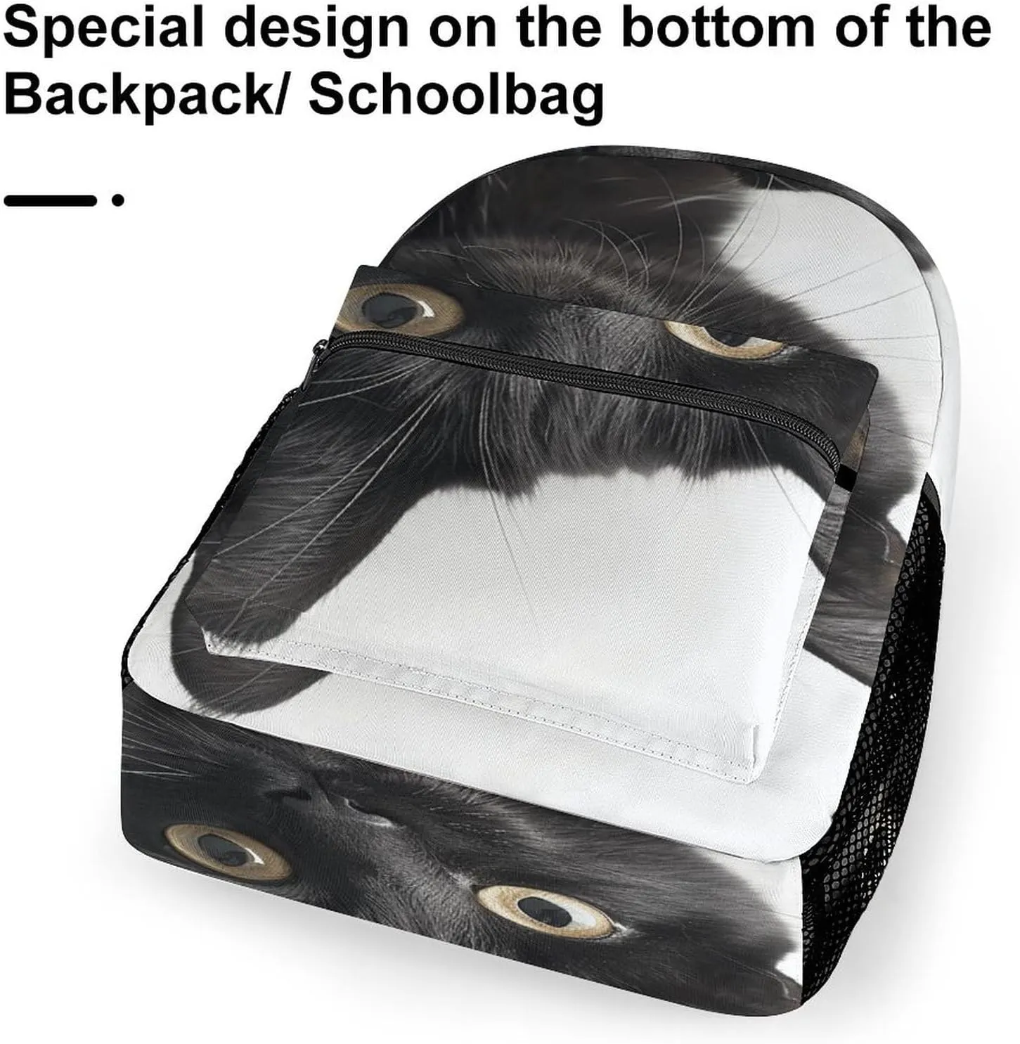 Small Backpacks Personalized Black Little Animal Printing Travel Bag Lightweight Travel Backpack For Women Men