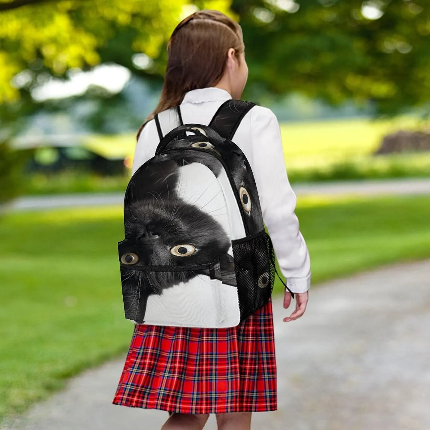 Small Backpacks Personalized Black Little Animal Printing Travel Bag Lightweight Travel Backpack For Women Men