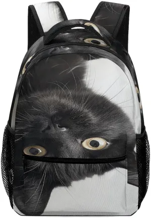 Small Backpacks Personalized Black Little Animal Printing Travel Bag Lightweight Travel Backpack For Women Men