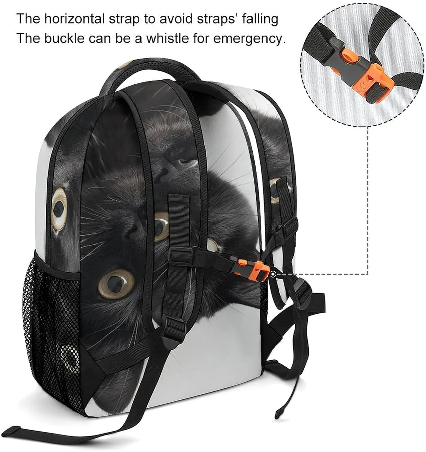 Small Backpacks Personalized Black Little Animal Printing Travel Bag Lightweight Travel Backpack For Women Men