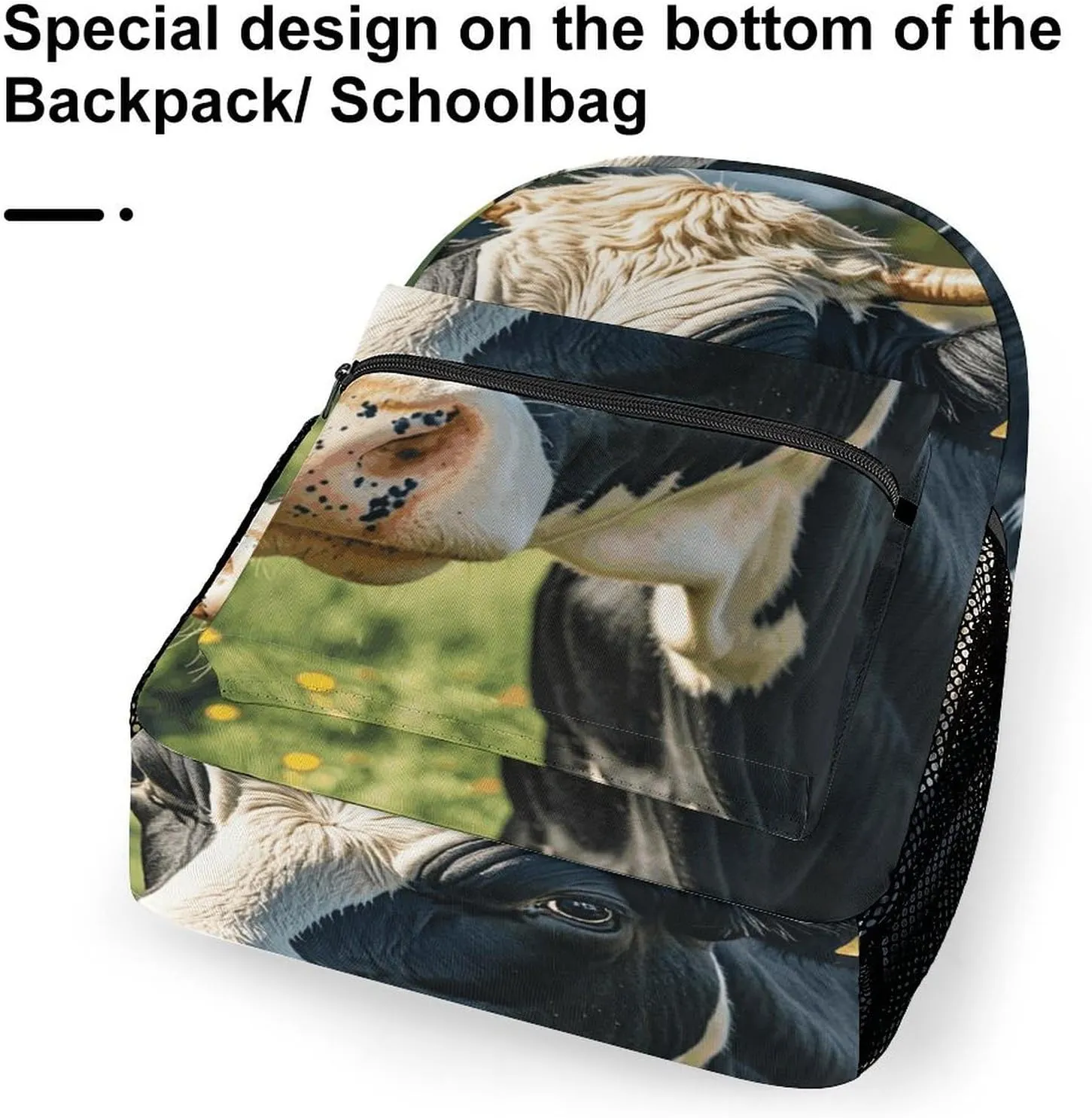 Small Backpacks Personalized Black White Milk Cow Printing Travel Bag Lightweight Travel Backpack For Women Men