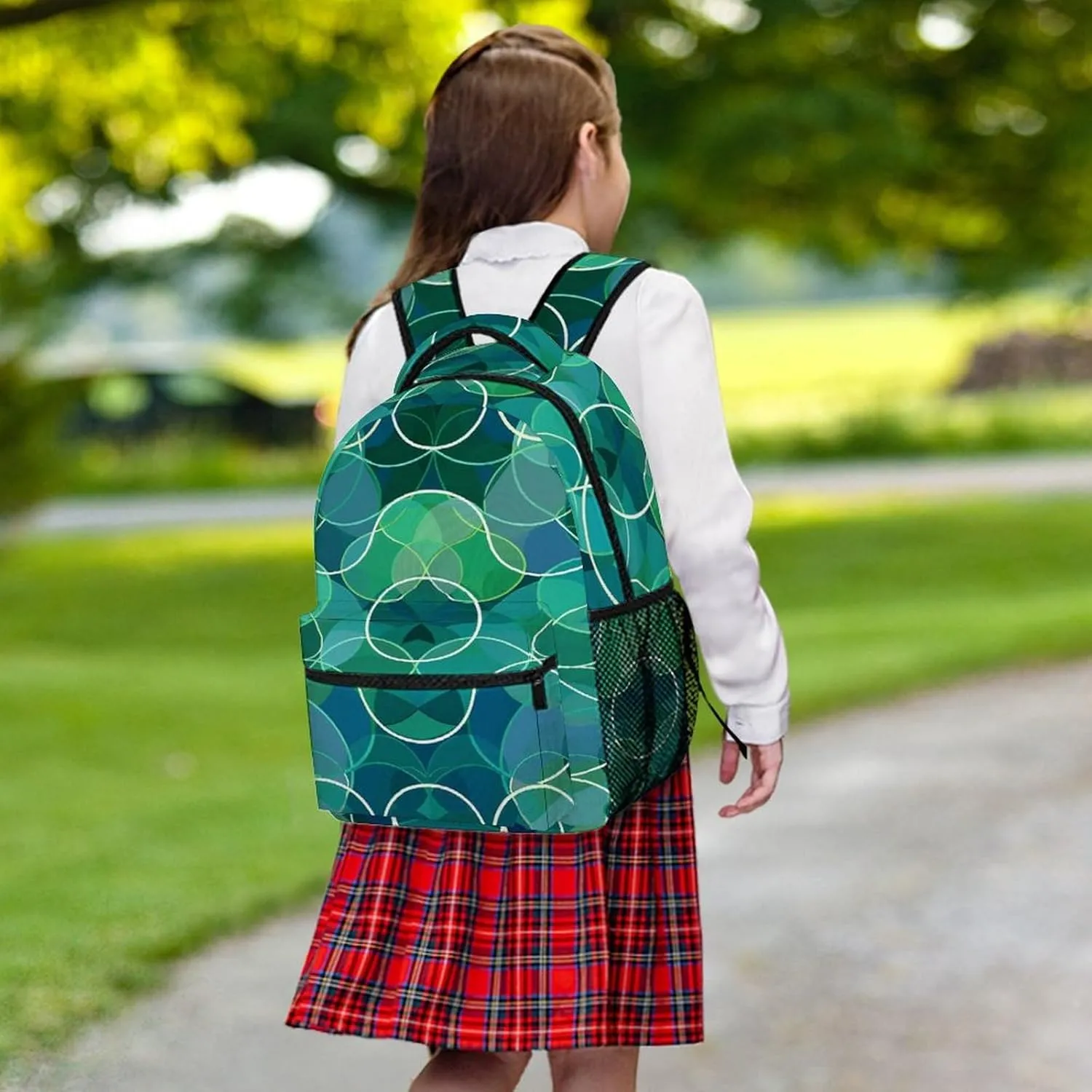 Small Backpacks Personalized Blue And Green Shades Printing Travel Bag Lightweight Travel Backpack For Women Men