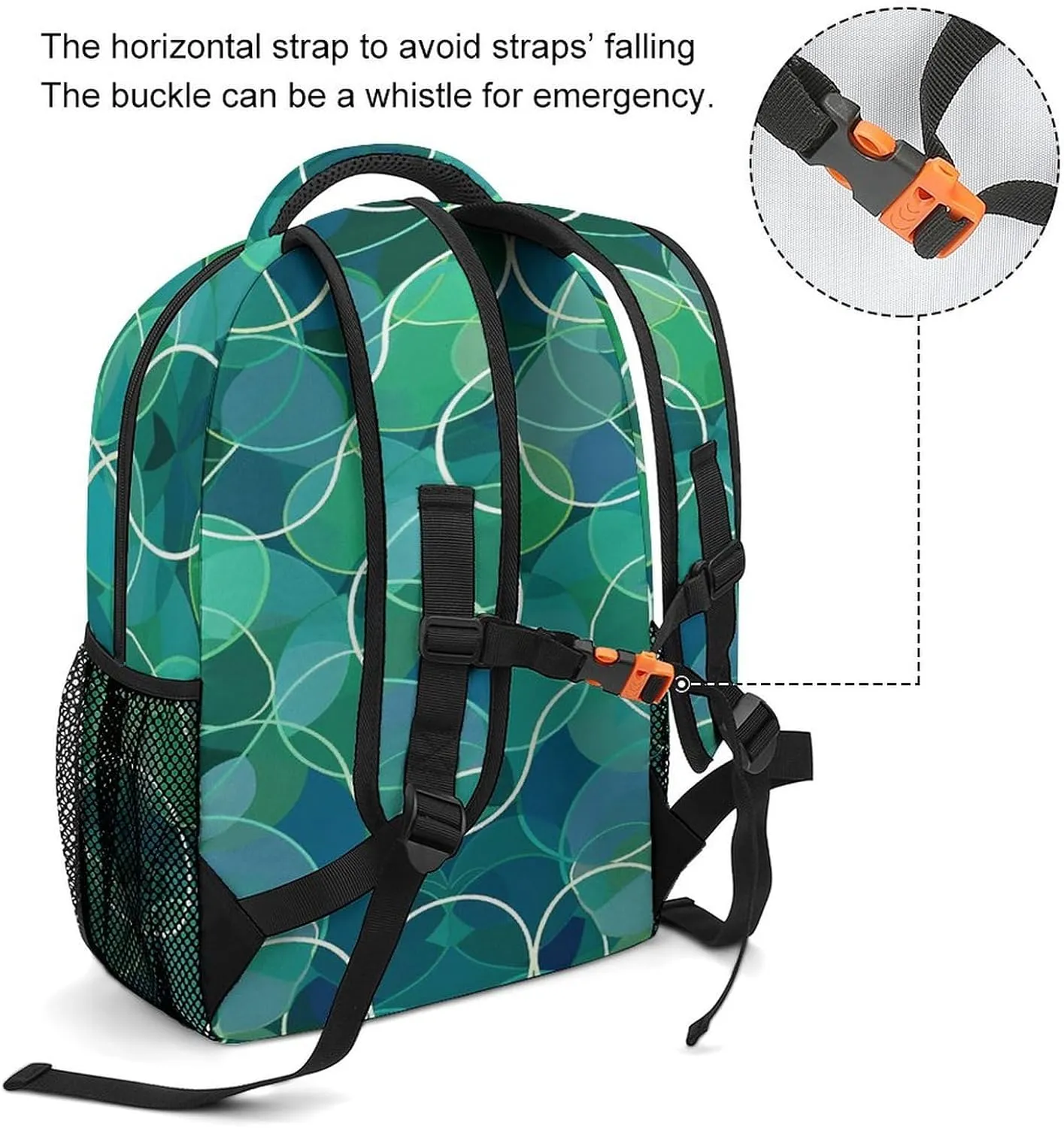 Small Backpacks Personalized Blue And Green Shades Printing Travel Bag Lightweight Travel Backpack For Women Men
