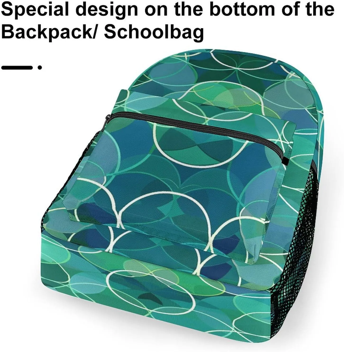 Small Backpacks Personalized Blue And Green Shades Printing Travel Bag Lightweight Travel Backpack For Women Men