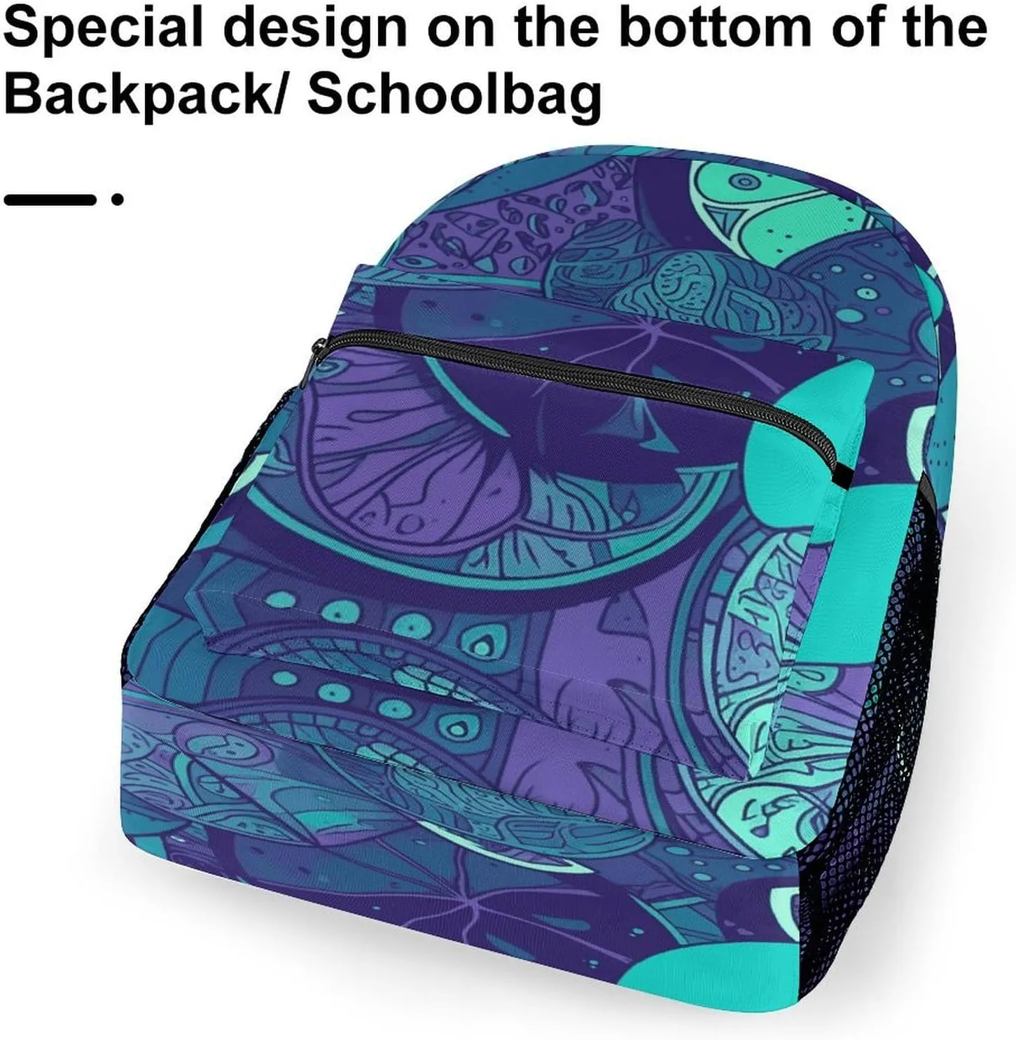 Small Backpacks Personalized Blue Teal Lemon Printing Travel Bag Lightweight Travel Backpack For Women Men