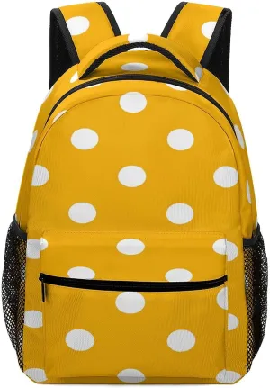 Small Backpacks Personalized Bright Yellow Dot Printing Travel Bag Lightweight Travel Backpack For Women Men