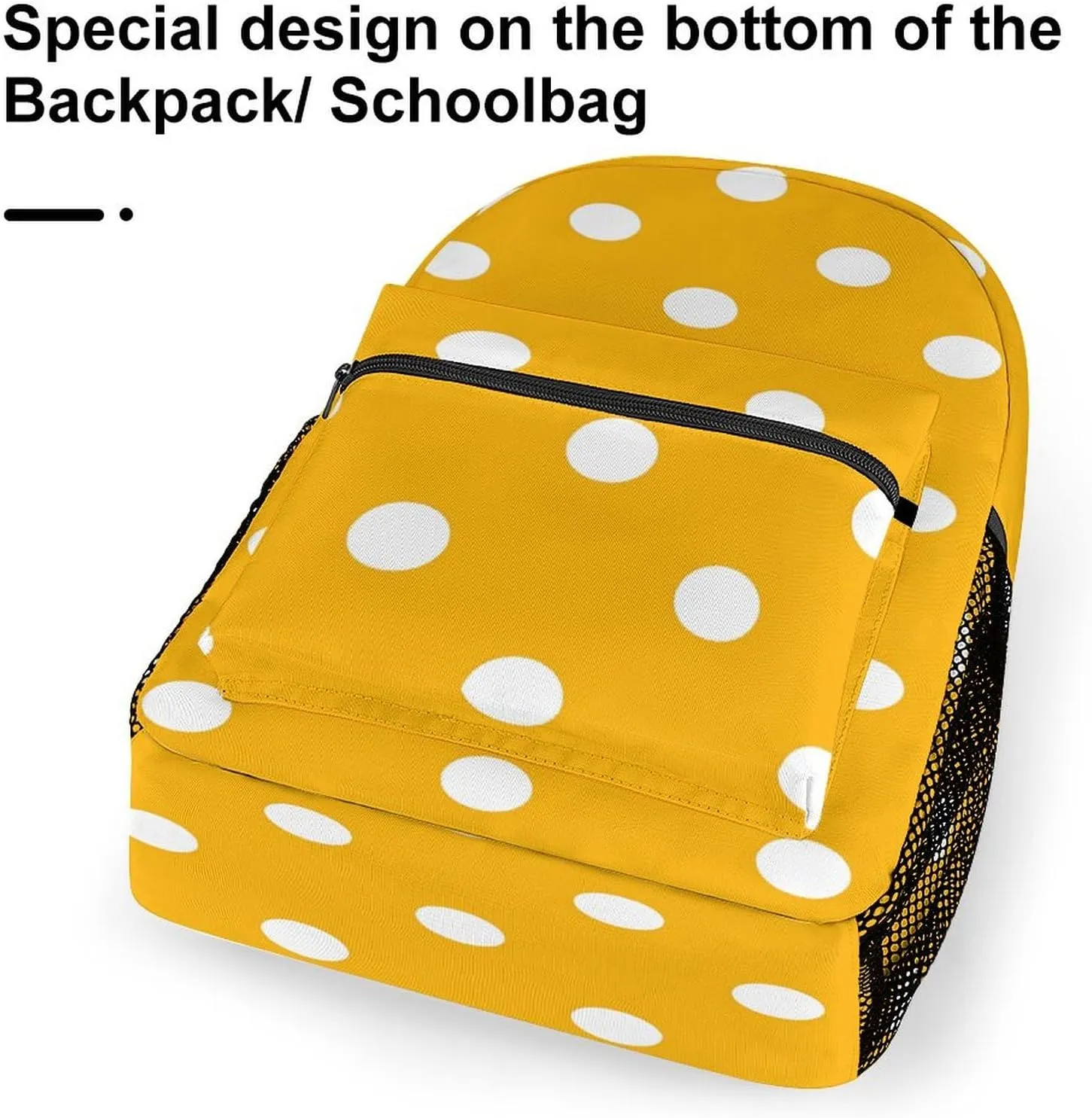 Small Backpacks Personalized Bright Yellow Dot Printing Travel Bag Lightweight Travel Backpack For Women Men
