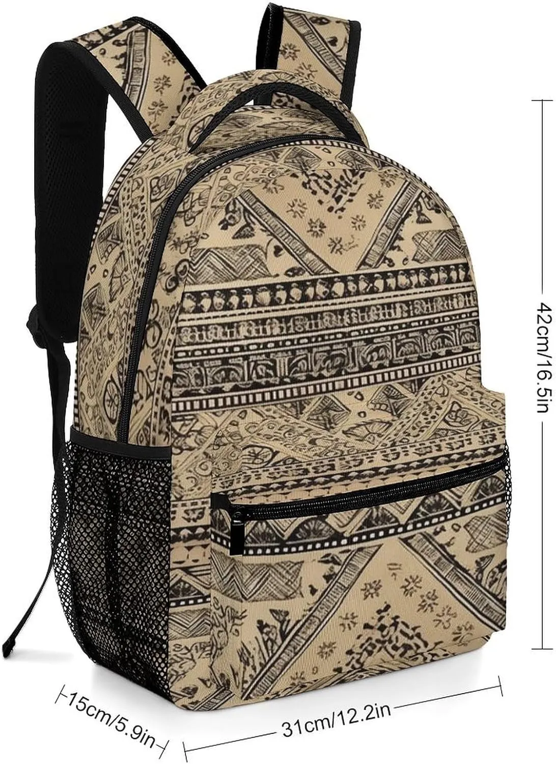 Small Backpacks Personalized Bronze And Black Printing Travel Bag Lightweight Travel Backpack For Women Men