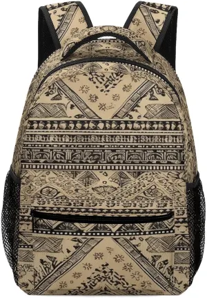 Small Backpacks Personalized Bronze And Black Printing Travel Bag Lightweight Travel Backpack For Women Men