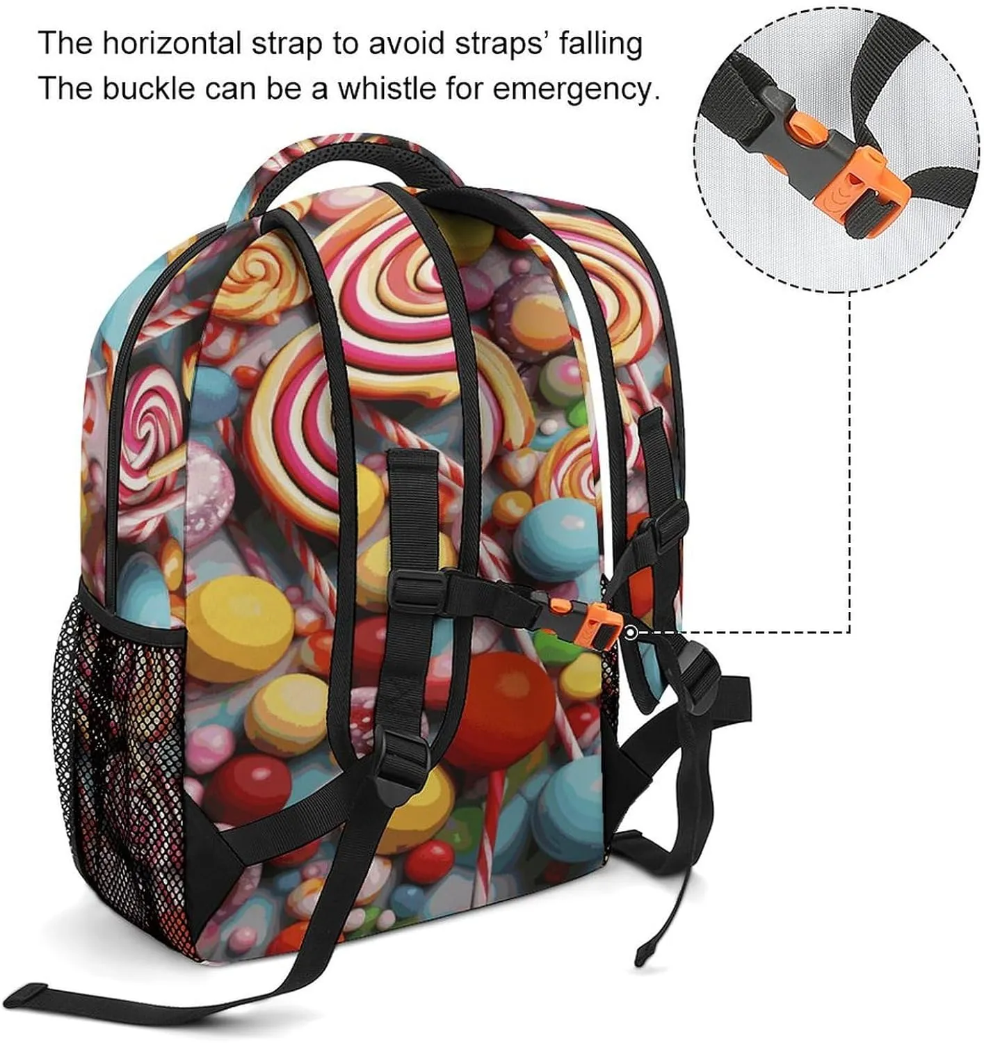 Small Backpacks Personalized Candy Printing Travel Bag Lightweight Travel Backpack For Women Men