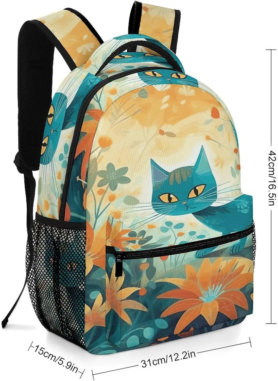 Small Backpacks Personalized Cartoon Flower Printing Travel Bag Lightweight Travel Backpack For Women Men