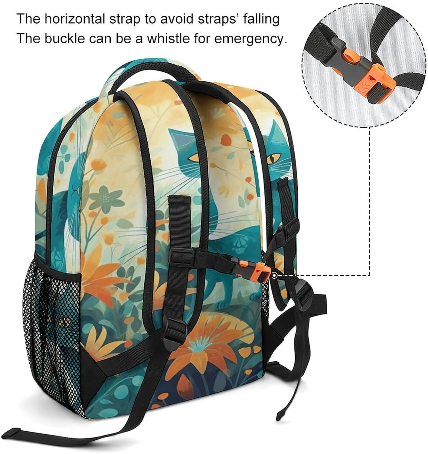 Small Backpacks Personalized Cartoon Flower Printing Travel Bag Lightweight Travel Backpack For Women Men