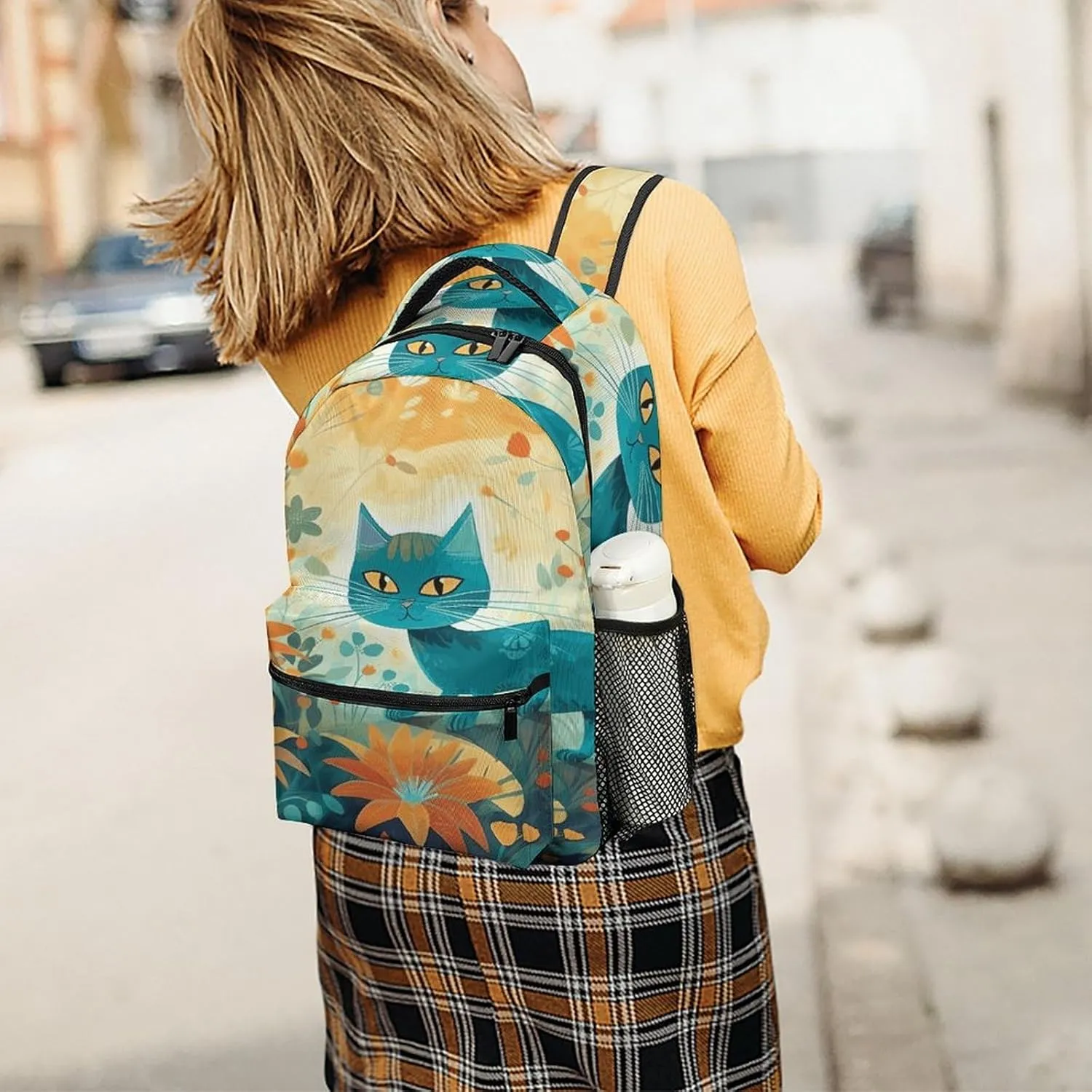Small Backpacks Personalized Cartoon Flower Printing Travel Bag Lightweight Travel Backpack For Women Men