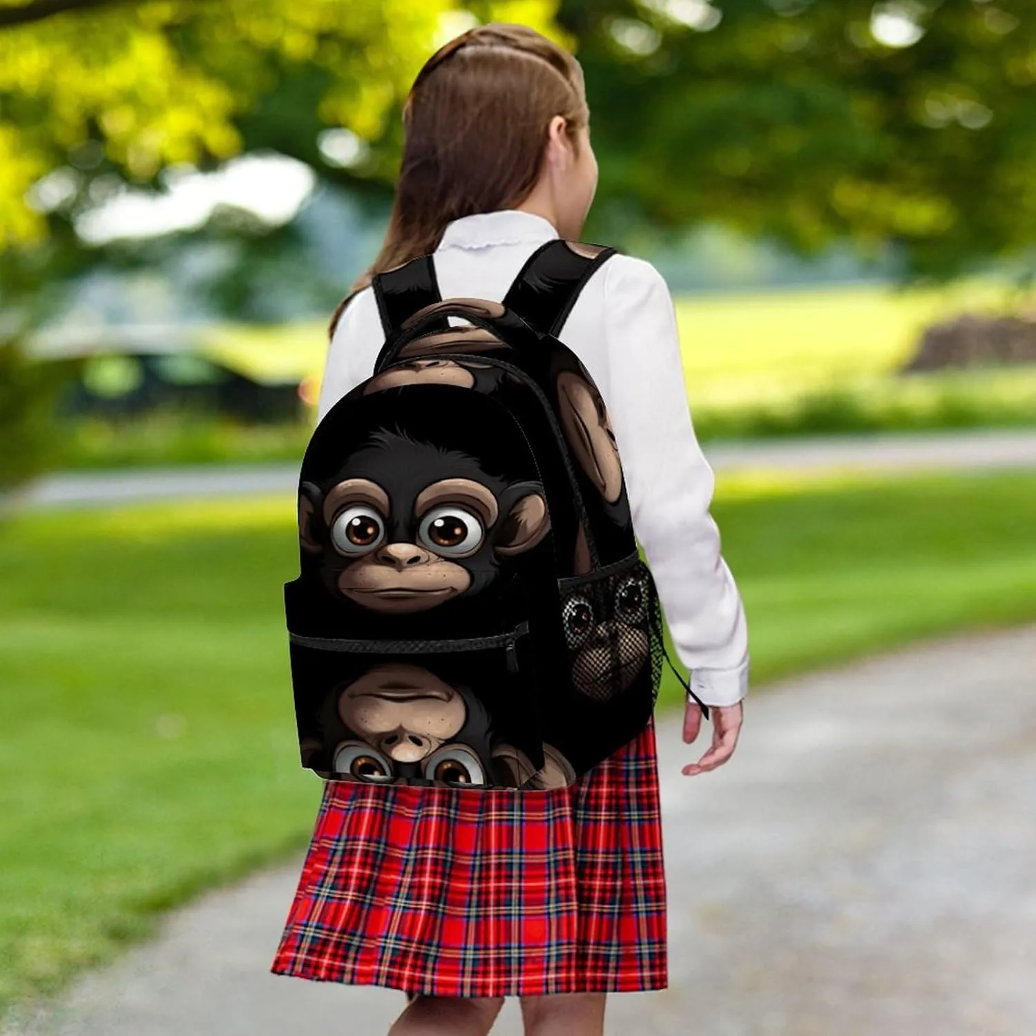 Small Backpacks Personalized Cartoon Monkey Printing Travel Bag Lightweight Travel Backpack For Women Men