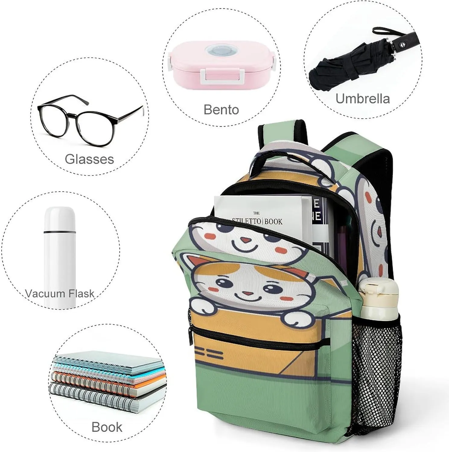 Small Backpacks Personalized Cartoon Organism Printing Travel Bag Lightweight Travel Backpack For Women Men