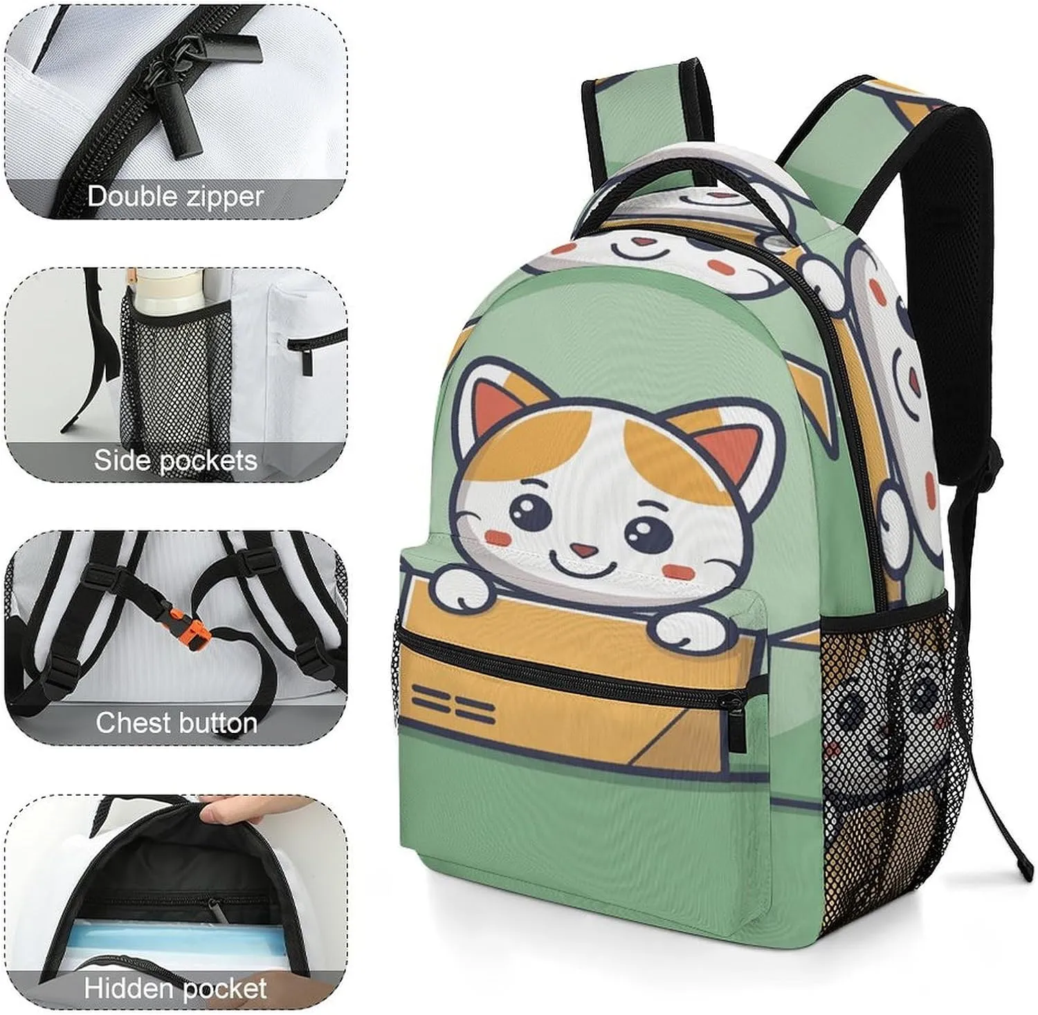 Small Backpacks Personalized Cartoon Organism Printing Travel Bag Lightweight Travel Backpack For Women Men