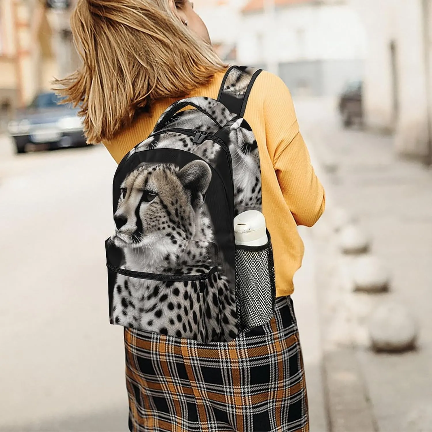 Small Backpacks Personalized Cheetah Printing Travel Bag Lightweight Travel Backpack For Women Men