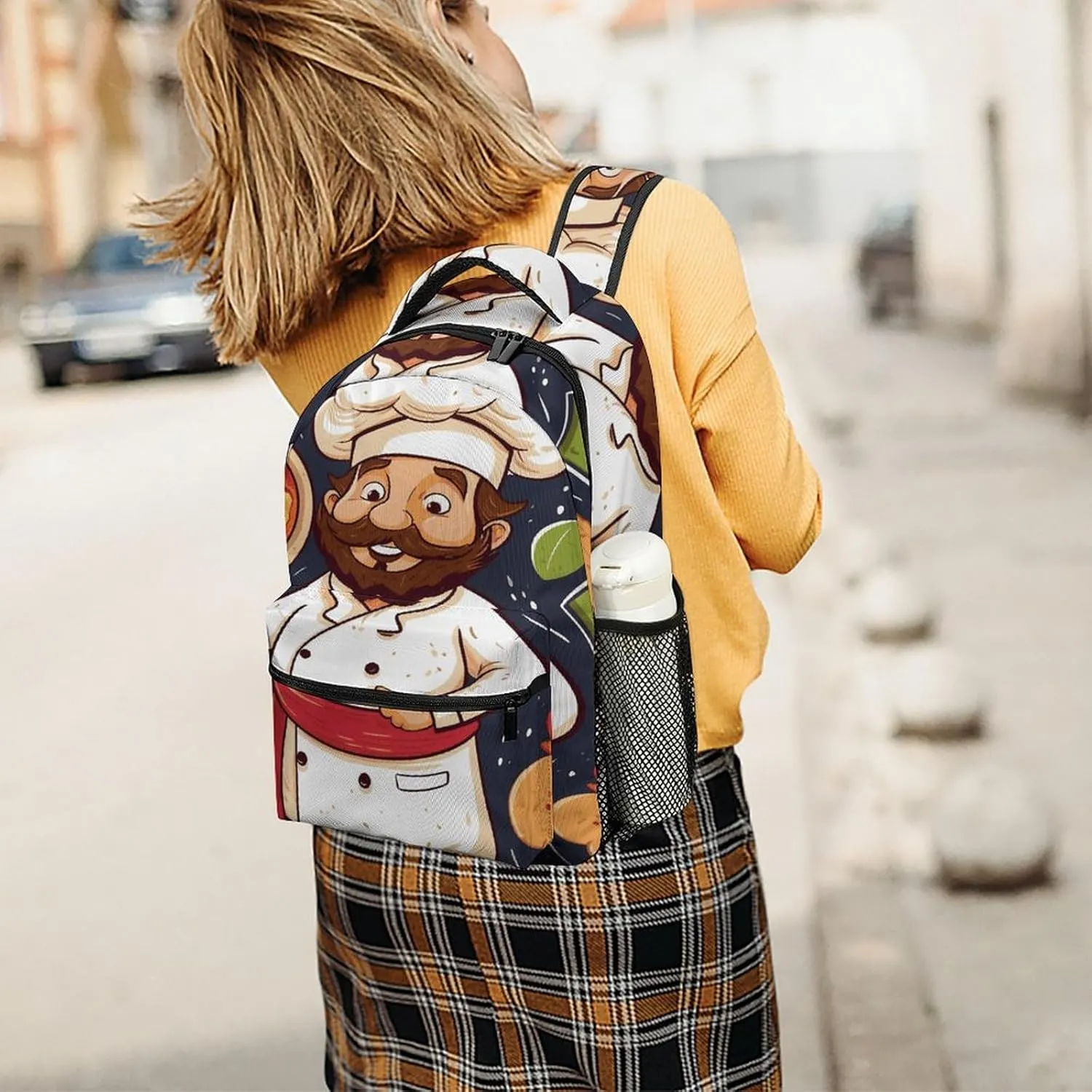 Small Backpacks Personalized Chef Pizza1 Printing Travel Bag Lightweight Travel Backpack For Women Men
