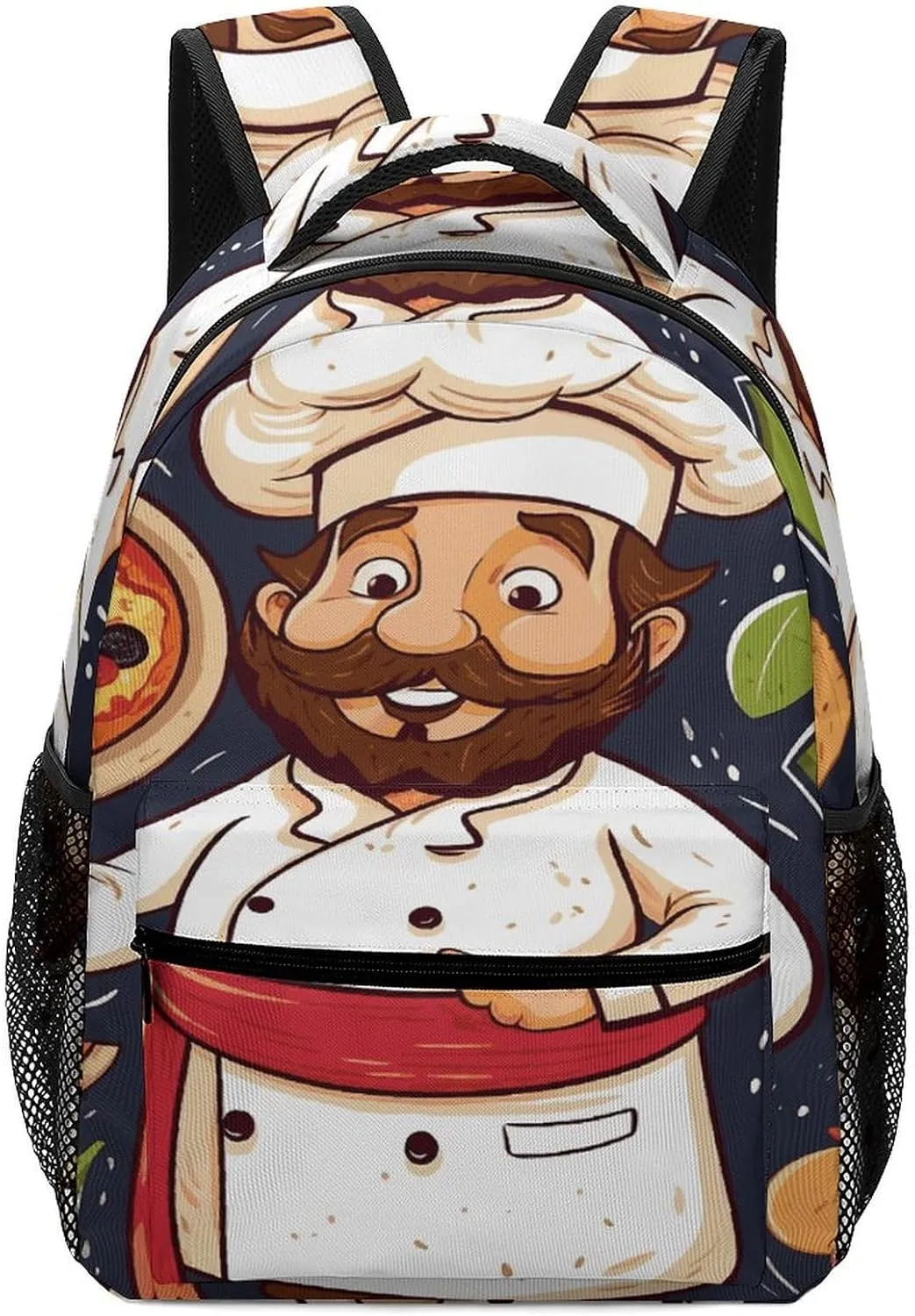 Small Backpacks Personalized Chef Pizza1 Printing Travel Bag Lightweight Travel Backpack For Women Men