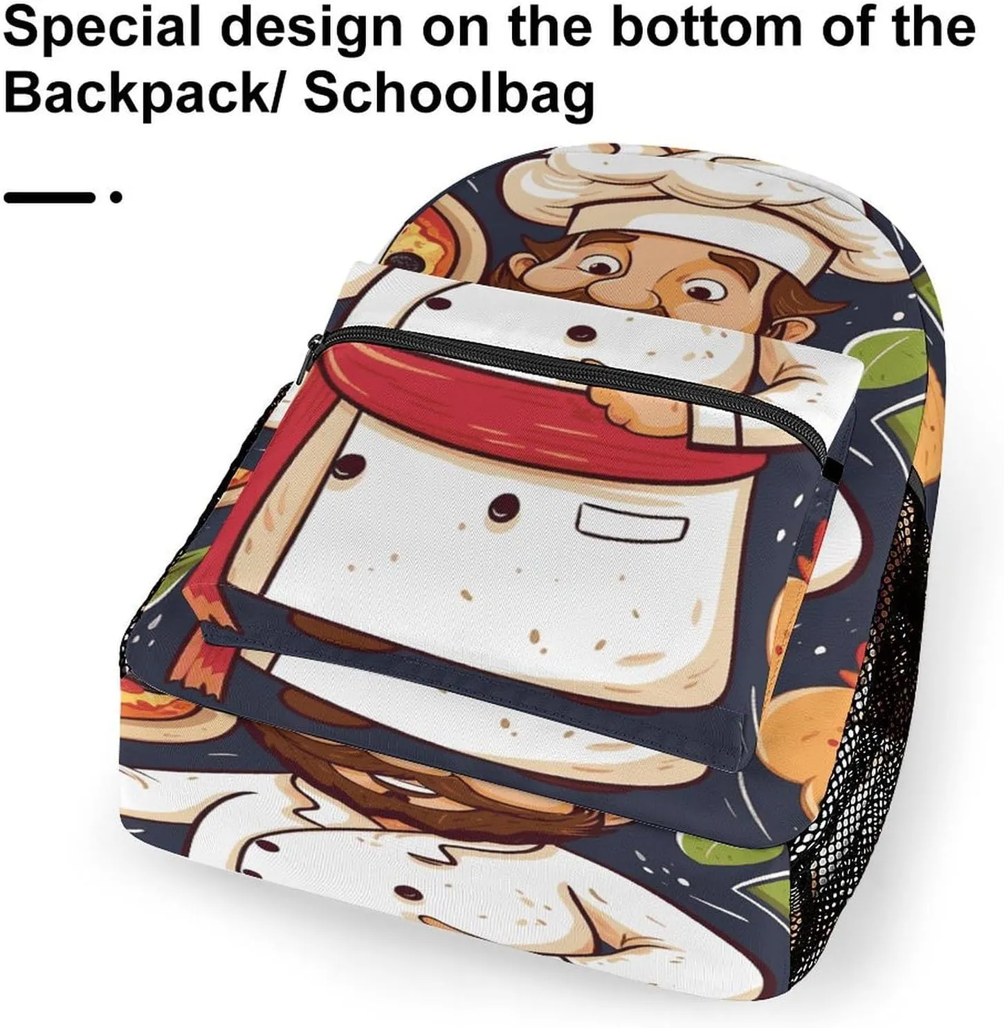 Small Backpacks Personalized Chef Pizza1 Printing Travel Bag Lightweight Travel Backpack For Women Men