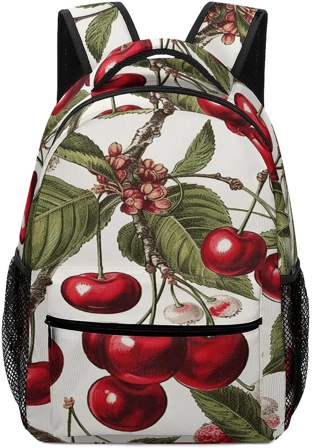Small Backpacks Personalized Cherry And Leaves Pattern Printing Travel Bag Lightweight Travel Backpack For Women Men