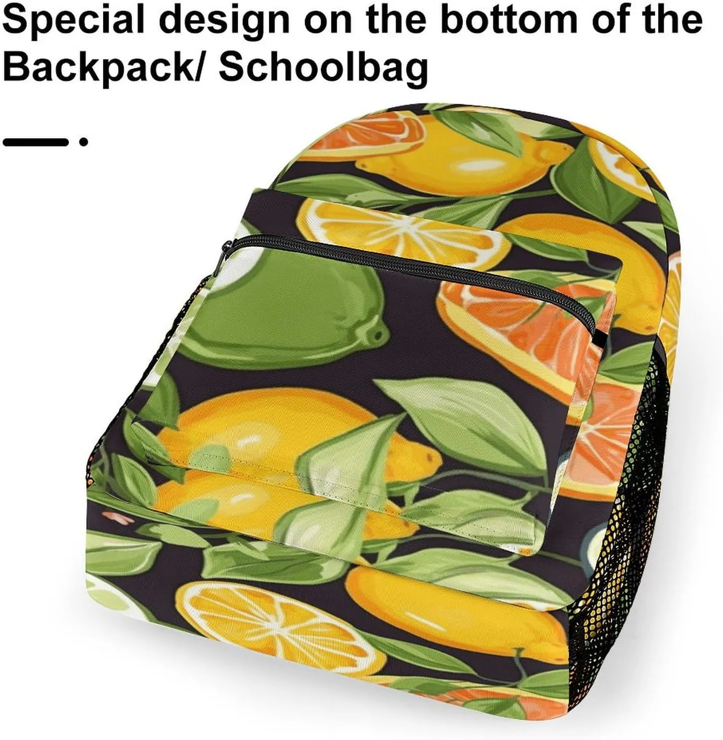 Small Backpacks Personalized Citrus Fruit Pattern Printing Travel Bag Lightweight Travel Backpack For Women Men