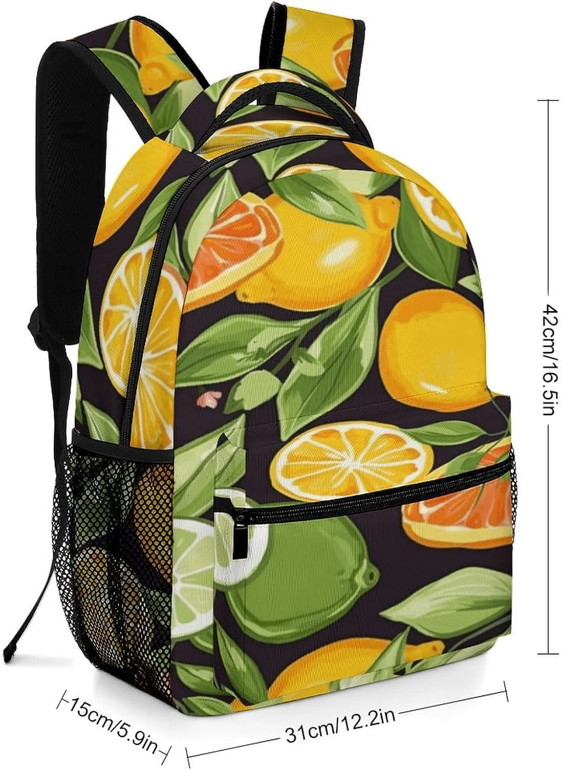 Small Backpacks Personalized Citrus Fruit Pattern Printing Travel Bag Lightweight Travel Backpack For Women Men