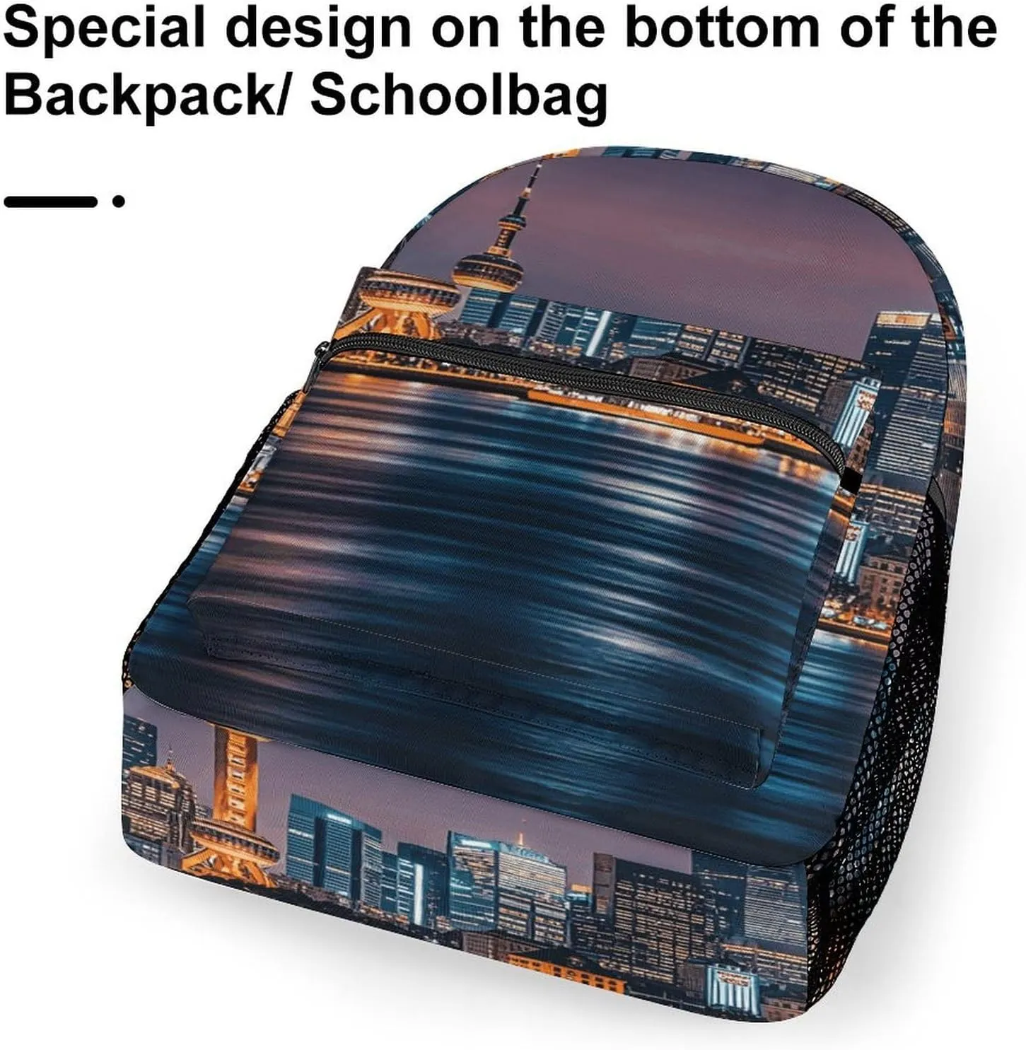Small Backpacks Personalized City Picture Night Printing Travel Bag Lightweight Travel Backpack For Women Men