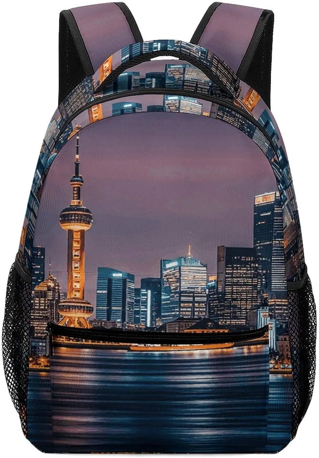 Small Backpacks Personalized City Picture Night Printing Travel Bag Lightweight Travel Backpack For Women Men