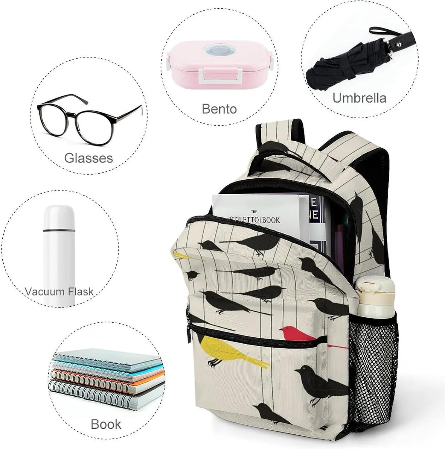 Small Backpacks Personalized Clip Art Printing Travel Bag Lightweight Travel Backpack For Women Men