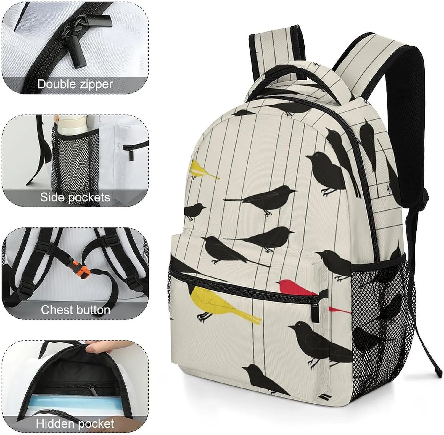 Small Backpacks Personalized Clip Art Printing Travel Bag Lightweight Travel Backpack For Women Men