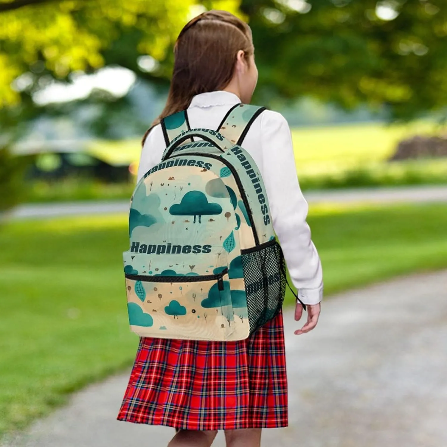 Small Backpacks Personalized Cloud Happiness Printing Travel Bag Lightweight Travel Backpack For Women Men