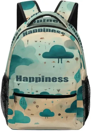 Small Backpacks Personalized Cloud Happiness Printing Travel Bag Lightweight Travel Backpack For Women Men