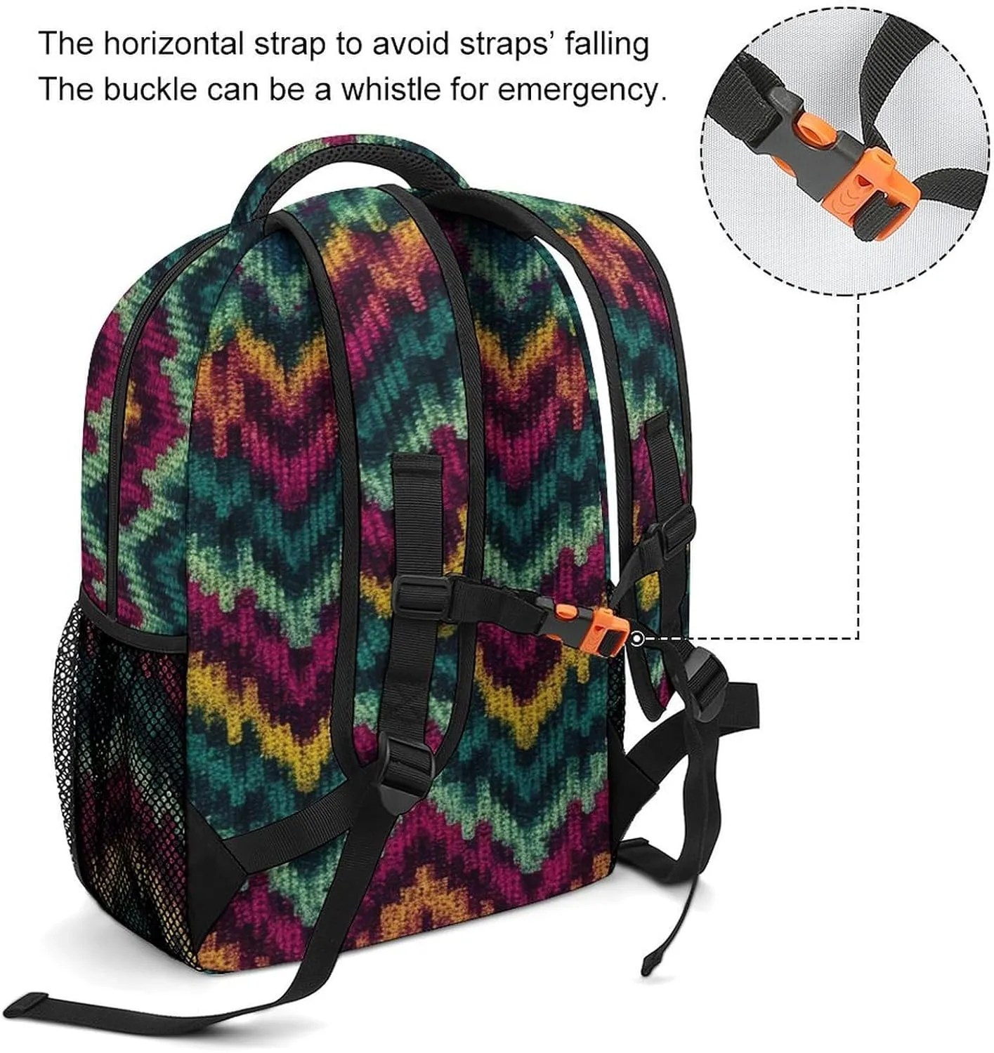 Small Backpacks Personalized Colorful Knitted Pattern Printing Travel Bag Lightweight Travel Backpack For Women Men