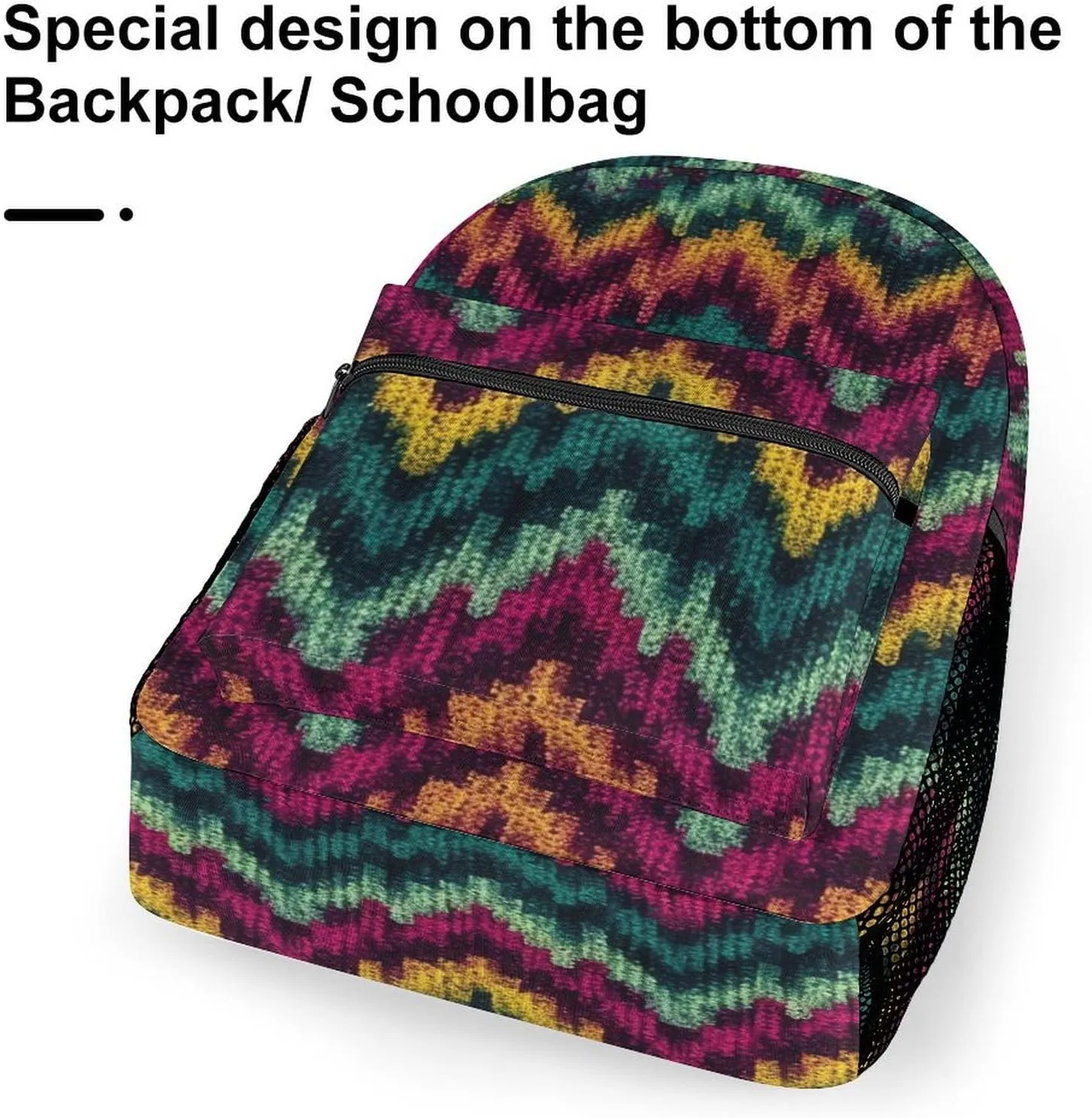 Small Backpacks Personalized Colorful Knitted Pattern Printing Travel Bag Lightweight Travel Backpack For Women Men