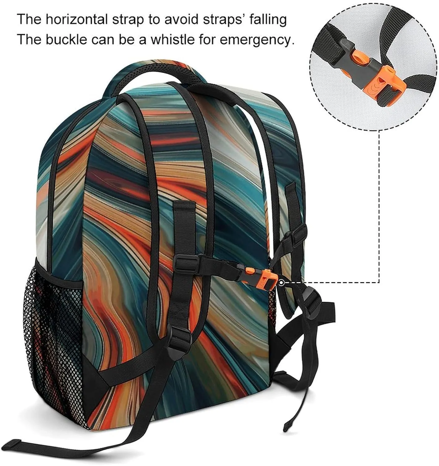 Small Backpacks Personalized Colorful Striped Style Printing Travel Bag Lightweight Travel Backpack For Women Men
