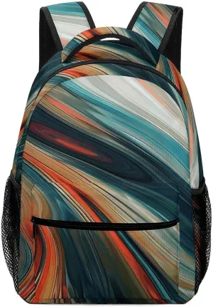 Small Backpacks Personalized Colorful Striped Style Printing Travel Bag Lightweight Travel Backpack For Women Men