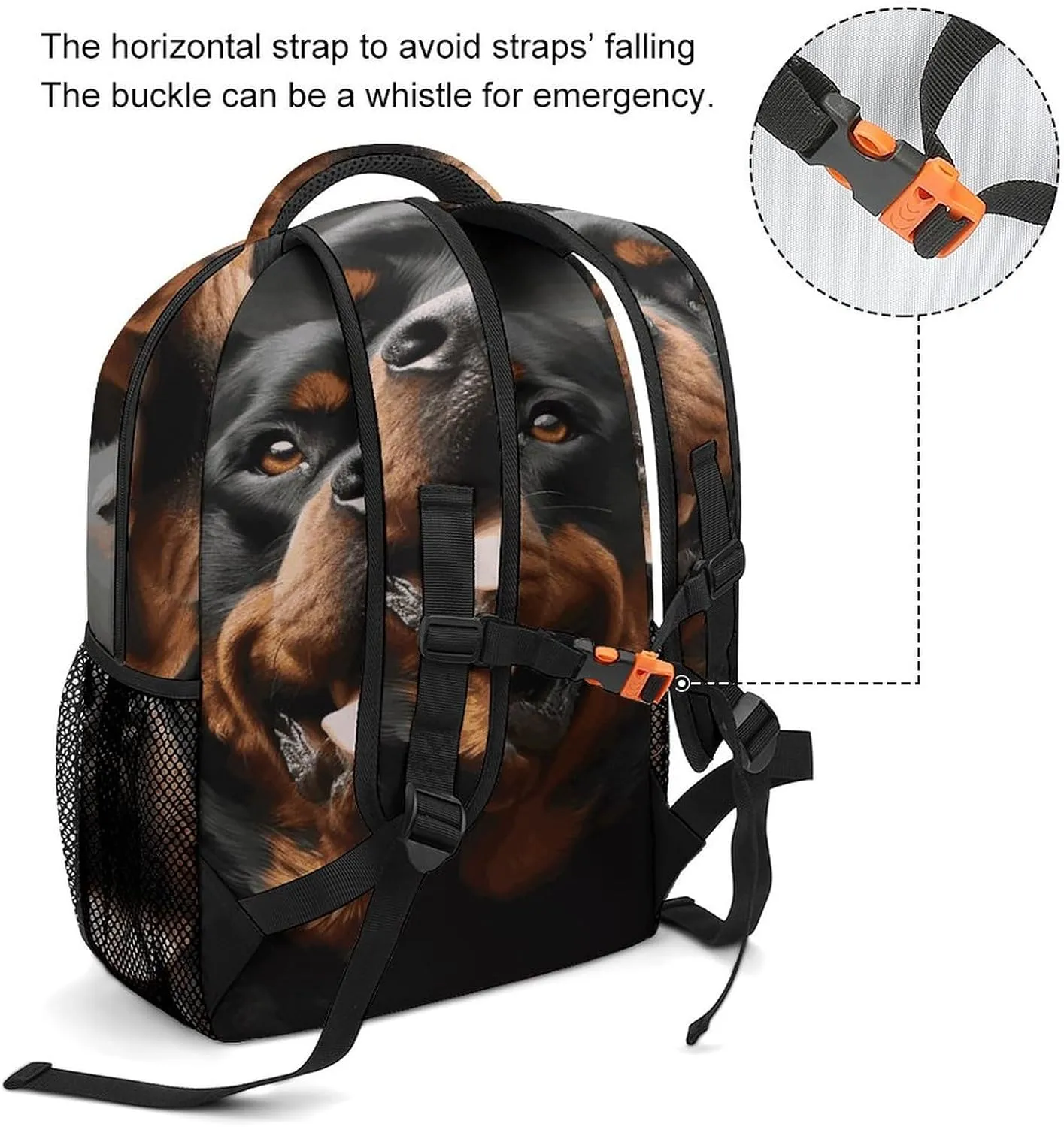 Small Backpacks Personalized Cool Rottweiler Dog Art Printing Travel Bag Lightweight Travel Backpack For Women Men