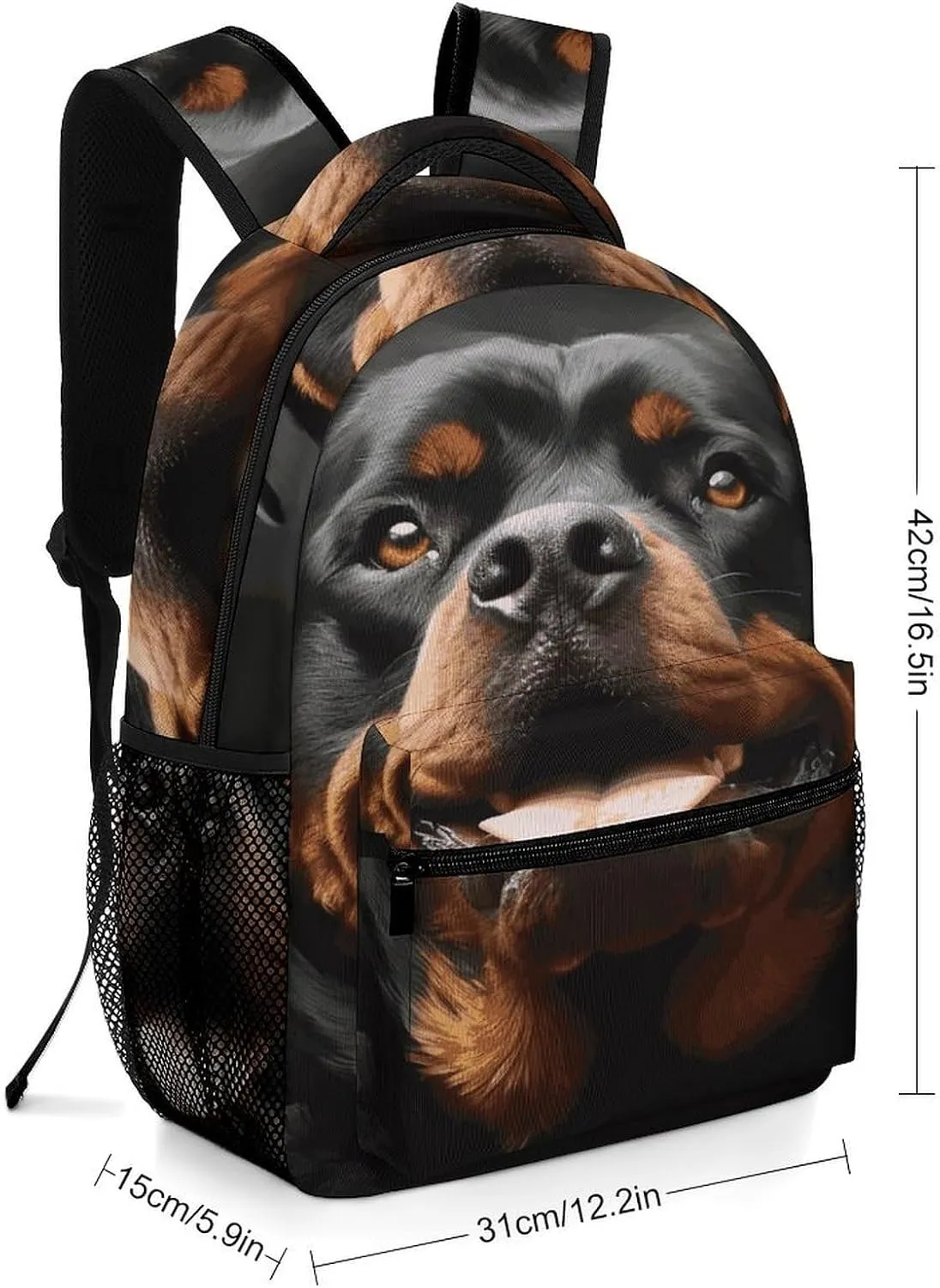 Small Backpacks Personalized Cool Rottweiler Dog Art Printing Travel Bag Lightweight Travel Backpack For Women Men