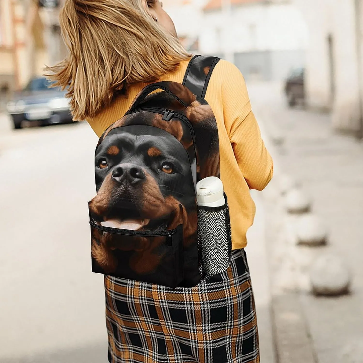 Small Backpacks Personalized Cool Rottweiler Dog Art Printing Travel Bag Lightweight Travel Backpack For Women Men