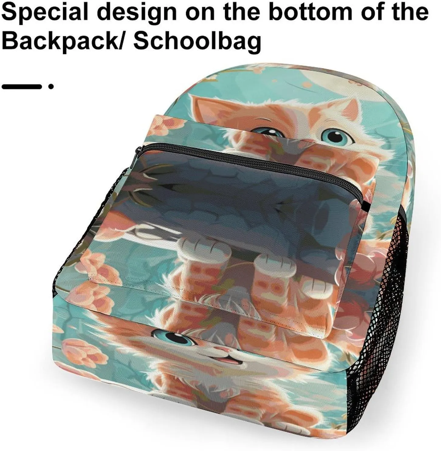Small Backpacks Personalized Cute Cats Printing Travel Bag Lightweight Travel Backpack For Women Men