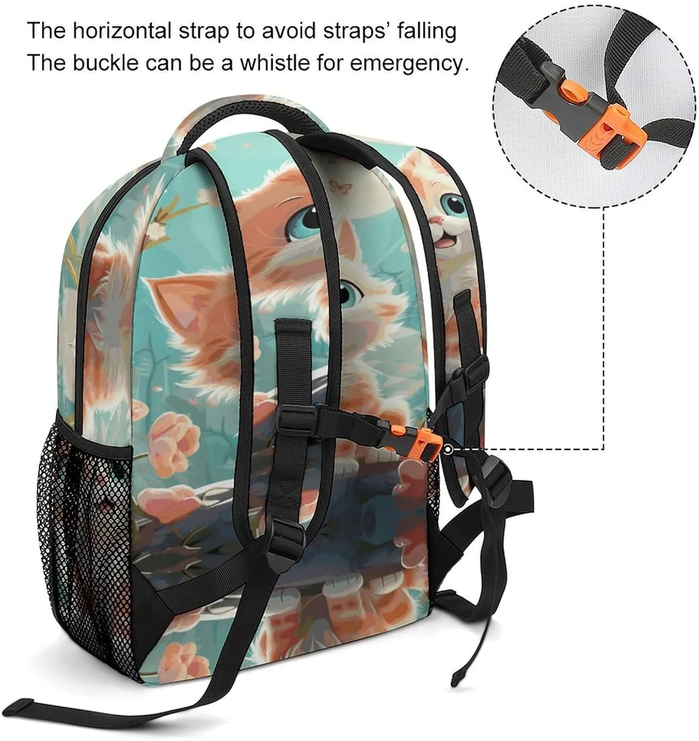 Small Backpacks Personalized Cute Cats Printing Travel Bag Lightweight Travel Backpack For Women Men