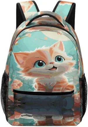 Small Backpacks Personalized Cute Cats Printing Travel Bag Lightweight Travel Backpack For Women Men