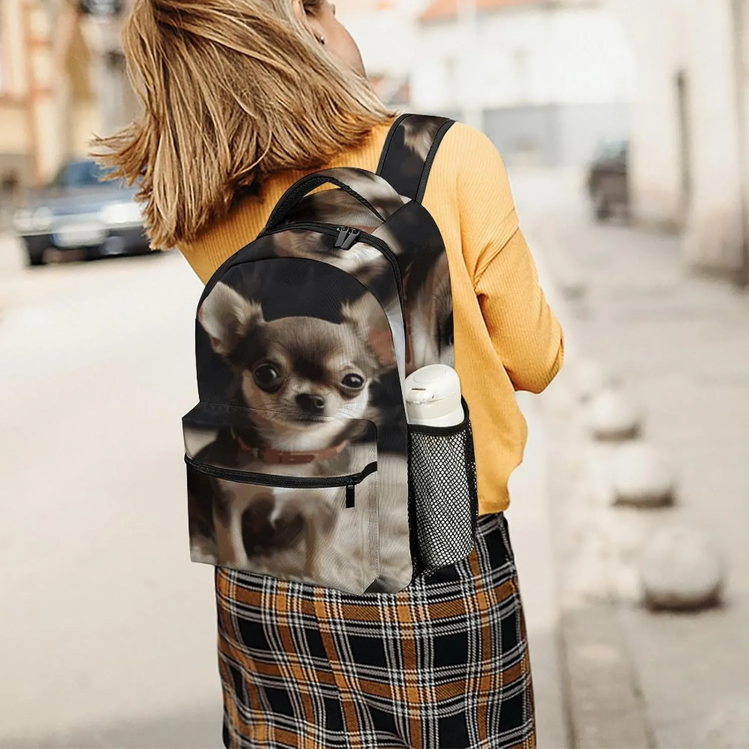 Small Backpacks Personalized Cute Chihuahua Printing Travel Bag Lightweight Travel Backpack For Women Men