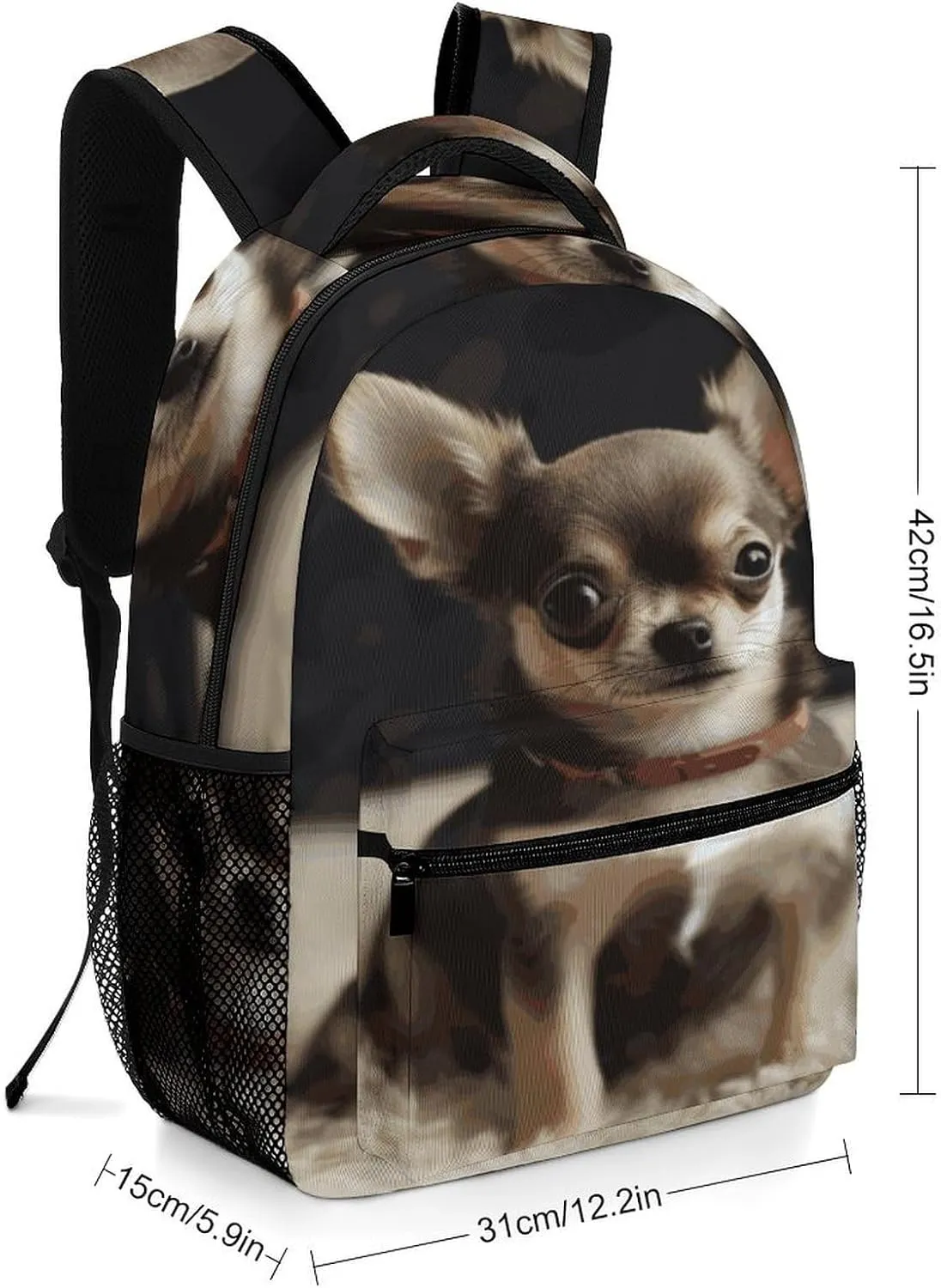Small Backpacks Personalized Cute Chihuahua Printing Travel Bag Lightweight Travel Backpack For Women Men