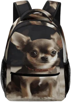 Small Backpacks Personalized Cute Chihuahua Printing Travel Bag Lightweight Travel Backpack For Women Men